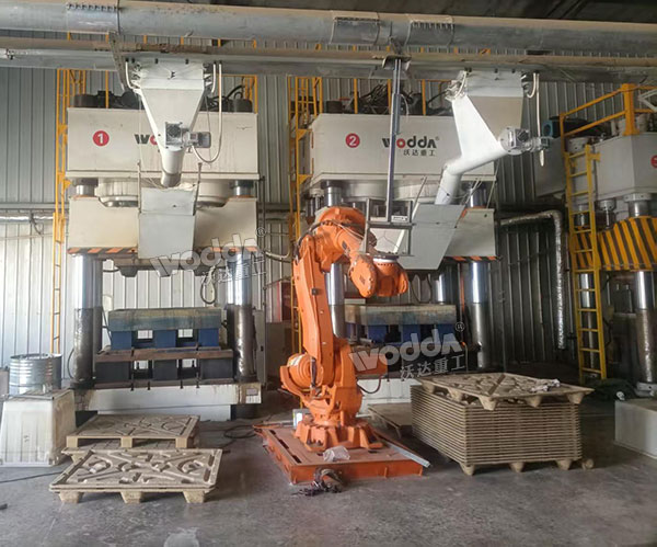 木屑托盤生產(chǎn)線現(xiàn)場